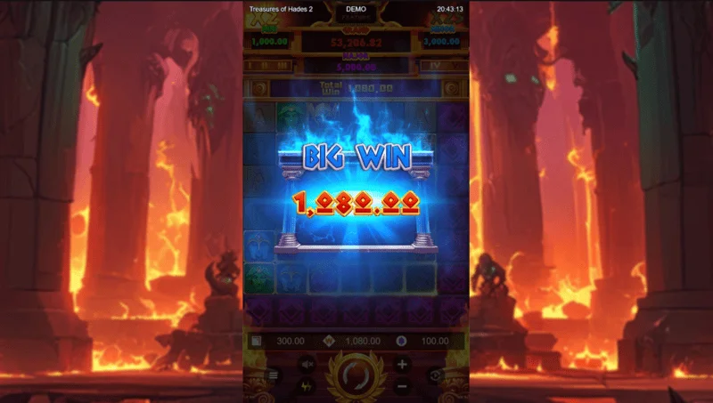 Treasures of Hades 2 — didelis laimėjimas išplėstame 7x7 tinklelyje Rectangle Games slote