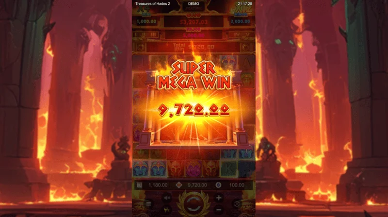 Treasures of Hades 2 — super mega laimėjimas Free Spins raunde su kaupiamuoju daugikliu